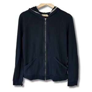 Burberry London Womens Medium Hoodie Nova Check Luxury Designer Casual Black